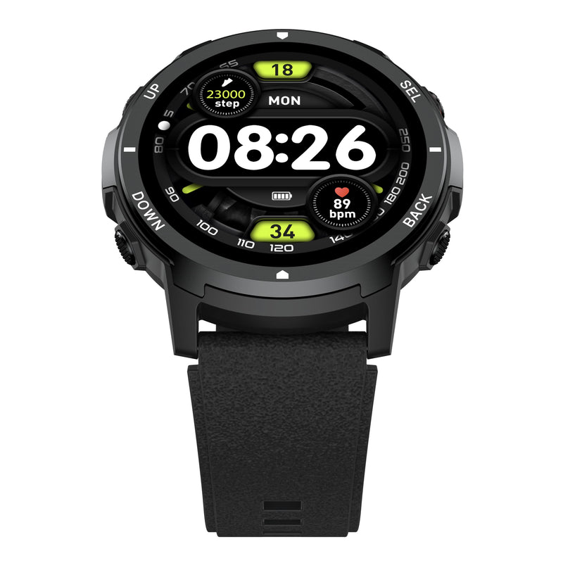 1.43'' AMOLED Fitness Watch with 4 Buttons, Smart Watches for Men with Heart Rate/BP/Sleep Tracker, Pedometer, 110+ Sport Modes, Password, 5ATM Military Smart Watch for Android iOS