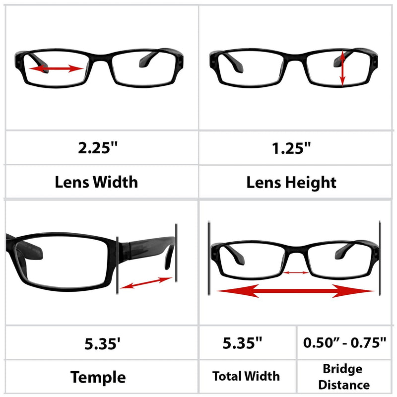 TruVision Readers - 9501HP - 4 pk -Black +2.50