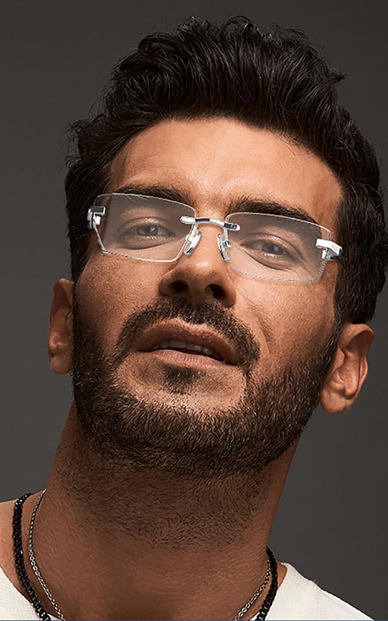 Lightweight Rimless Smart Glasses with Self-Tinting Lenses - Bluetooth Open-Ear Audio, No Camera for Privacy, All-Day Comfort