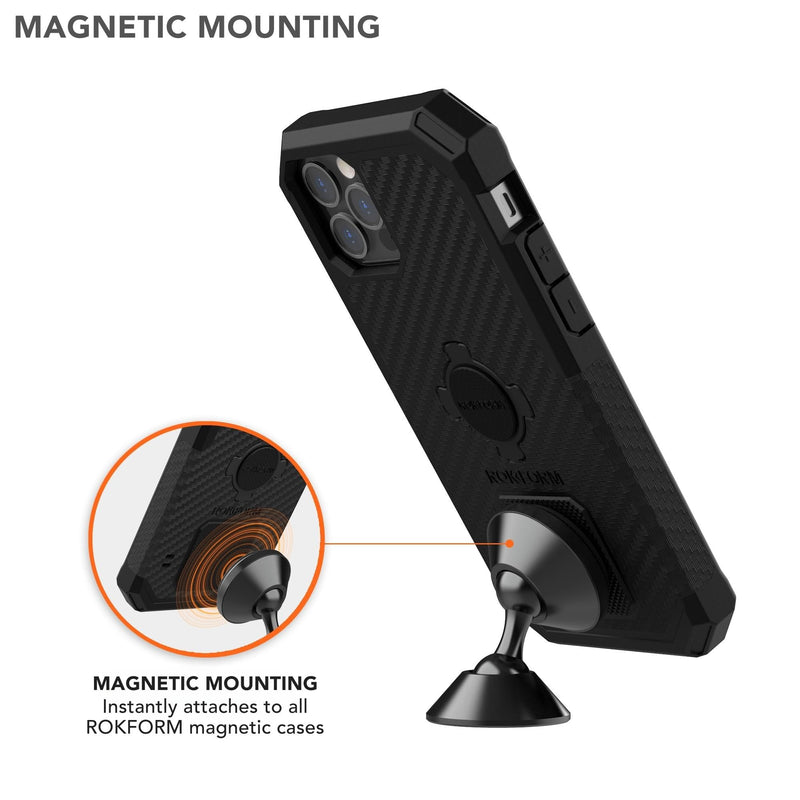 Rokform - Adjustable Magnetic Car Mount, 360 Degree Swivel with 3M VHB Tape, Cell Phone Holder, Aluminum Dashboard Phone Mount Stand for Truck Car & Van (Black) | Aluminum, Secures with 3M VHB, Mounts to any Smooth Flat Surface, Best Used with Rokform'...