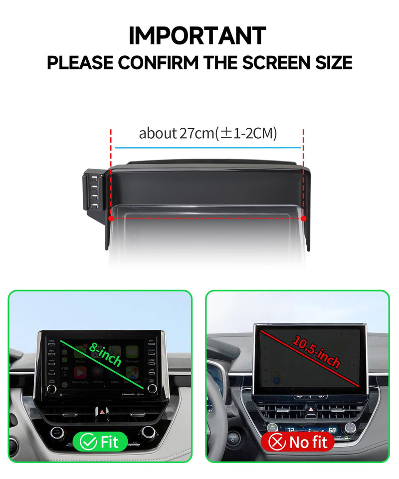 Qi2.2 25W Wireless Charger Car Phone Mount for Toyota Corolla 2020-2026 | Corolla Hybrid 2020-2026,Corolla Cross 22-26, 8"Screen Magsafe Accessories Fast Charging Magnetic Holder Fit iPhone Android Qi2.2 Max 25W Fast Wireless