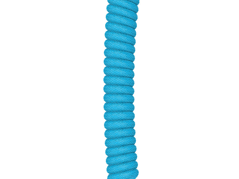 GLORIOUS Coiled Keyboard Cable – Coiled USB C Cable Artisan Braided Cables for Mechanical Gaming Keyboard Coiled Cable - Custom Keyboard Cable (Electric Blue) Electric Blue