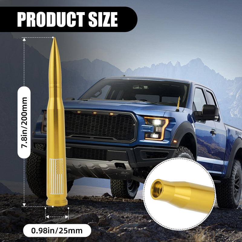 [AUSTRALIA] - Xinhongfei Car Bullet Antenna Truck Antenna car Exterior Accessories American Flag for Radio for Truck SUV (7.8gold) 7.8gold 