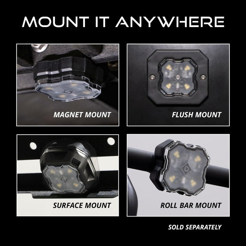 Diode Dynamics Stage Series LED Rock Light (one), White Diffused Bare Wire Hookup