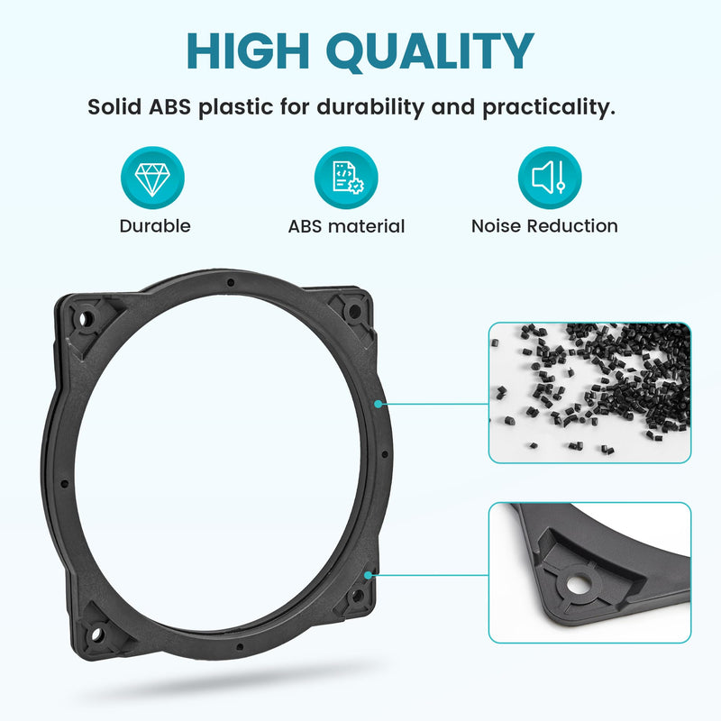 6.5 Inch Front Door Speaker Adapter Spacer Ring Fit for Hyundai Sonata 2011-2017/Santa Fe 2014-2015/KIA 2001-2012, 6.5"-6.75” Speaker Adapter Brackets for Aftermarket Speaker Installation