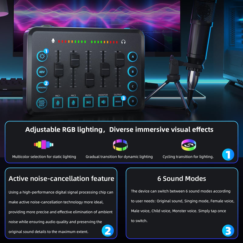 [AUSTRALIA] - Podcast Equipment Bundle Includes Audio Mixer and BM800 Microphone, Ideal for Video Production, Live Streaming, Gaming voiceovers. Compatible with Various Operating Systems and Software 