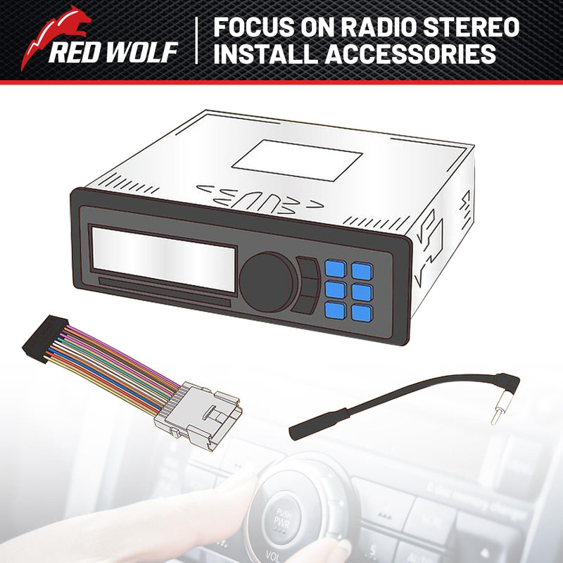 RED WOLF Stereo Wiring Harness w/Fakra Antenna Adapter for BMW 3/5, Volkswagen 2004-2015, Audi 2002-2010 Mercedes-Benz 2007-2015 Mount on Aftermarket Radio CD Player Wire Cable Kit