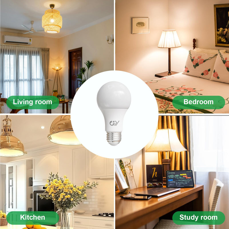 GY E27 LED Warm White Light Bulb, 8 W 1521 LM Energy Saving Bulb, Replaces 100 W Bulbs, Energy Efficiency Class B, A60 LED Warm White, Beam Angle 360° Bulb, Not Dimmable, Pack of 6 A60-8w3000k-6 6 Stück