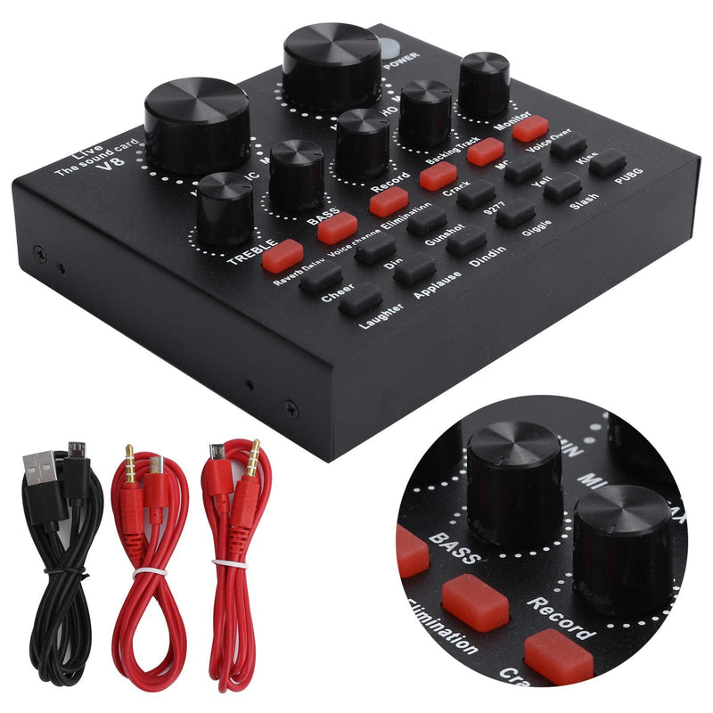 Live Sound Card,7 Connection Methods Live Sound Card Voice Changer Bluetooth Support Mobile Phone Computer Headset Using,with 18 Kinds of Sound Effects