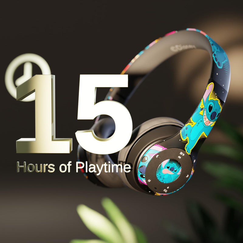 iJoy Disney Lilo & Stitch Bluetooth Over-Ear Headphones, Wireless Foldable Headset with Built-in Microphone for Adults and Kids, Comfortable Auriculares: Electronics Stitch Galactic
