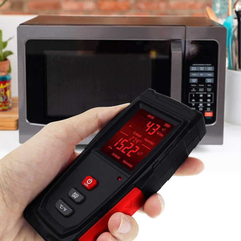 [AUSTRALIA] - EMF Meter Digital Electromagnetic Field Radiation Detector with Sound Light Alarm Function, Rechargeable Handheld EMF Tester for Electric Magnetic Field Inspection, Home, Office and Ghost Hunting 