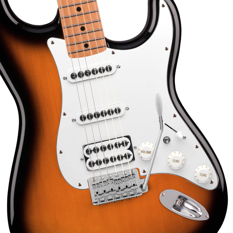 SAPHUE SSH-Coil Splitting Electric Guitar ST Style Loaded Pickguard with On/On Coil Spliting Switch Loaded Prewired Scratchplate (White) White