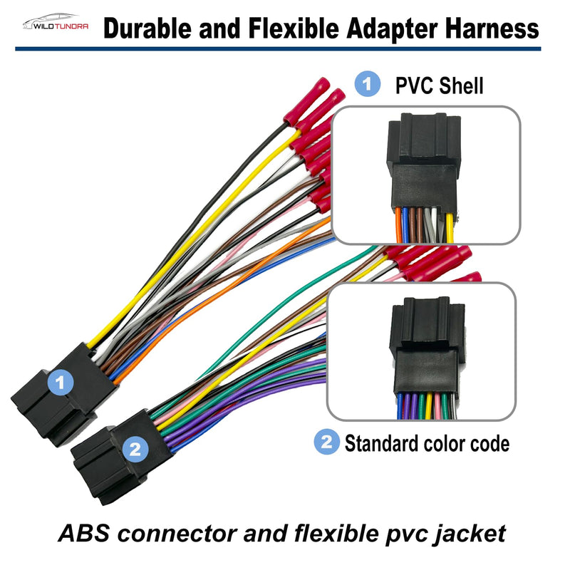14Pin&16Pin Radio Wiring Harness compatible with Chevrolet 2007-2017 GMC 2006-2015 Buick 2006-2012 Aftermarket Stereo CD Player Receiver Wire with Antenna for Chevy Silverado Enclave Yukon Savana 14&16-pin