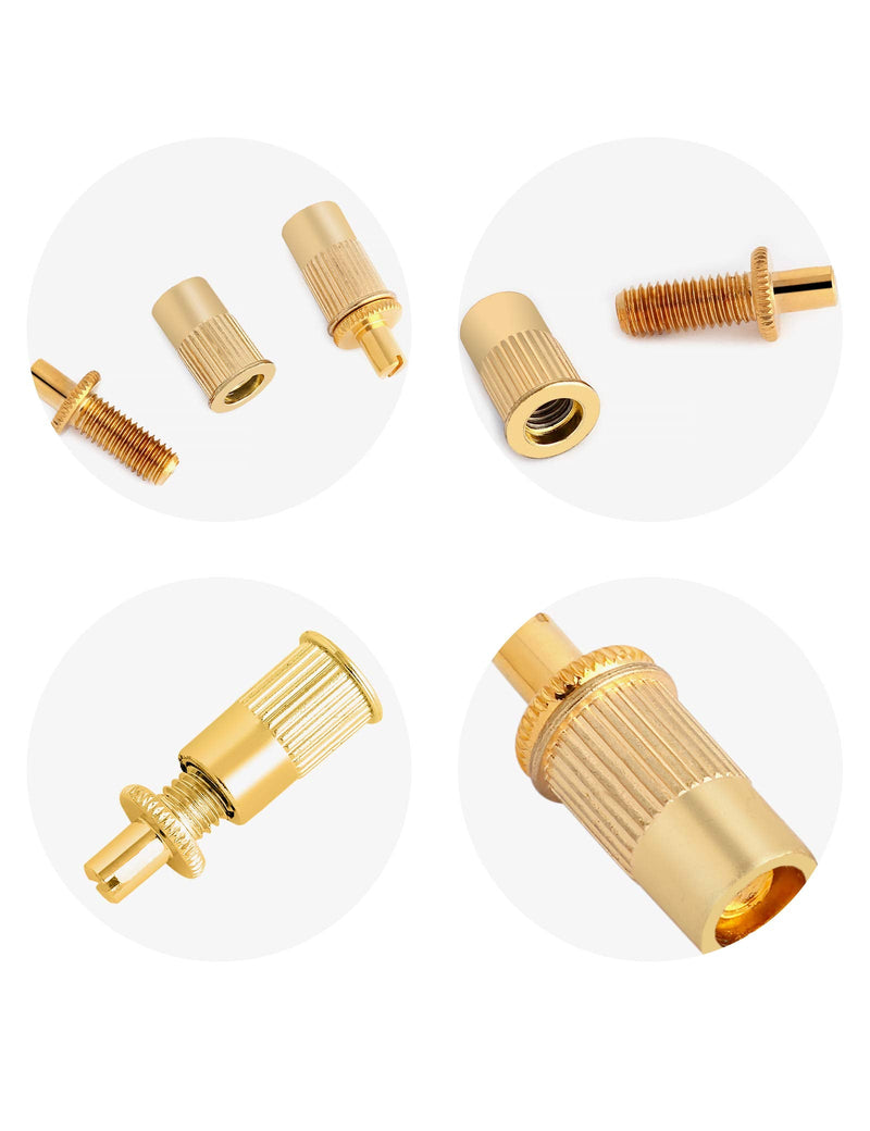 Holmer Tune-O-Matic Style Guitar Bridge Roller Saddles 6 String Gold Plated Compatible with LP Les Paul SG Style Electric Guitar Parts Replacement.