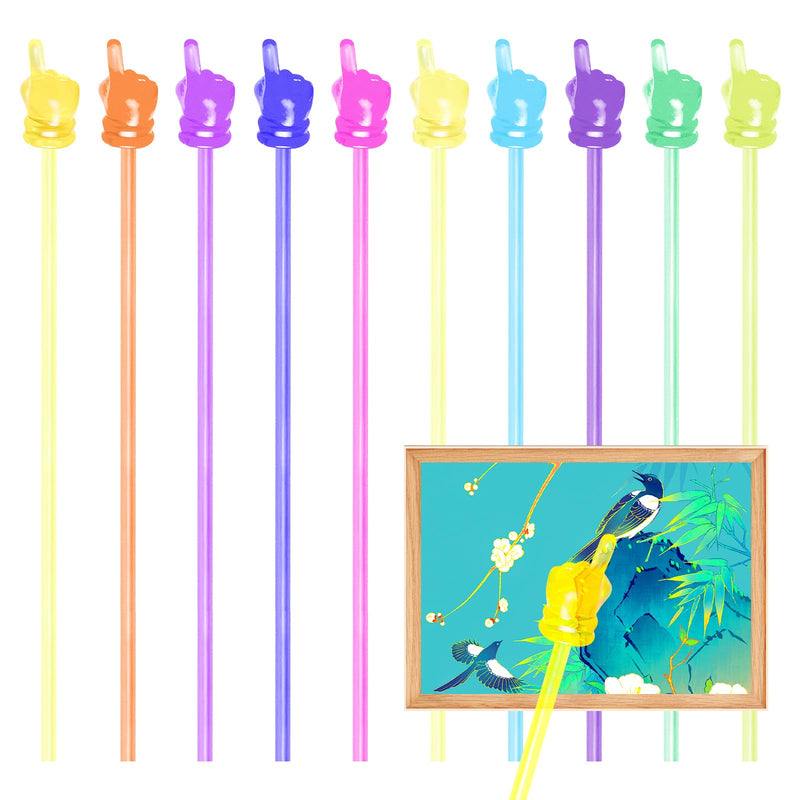 10 Pcs Finger Pointers for Kids Reading, Pointer Stick for Classroom, Colorful Finger Pointer Stick, Finger Pointers for Kids Reading, Teacher Must Haves Supplies