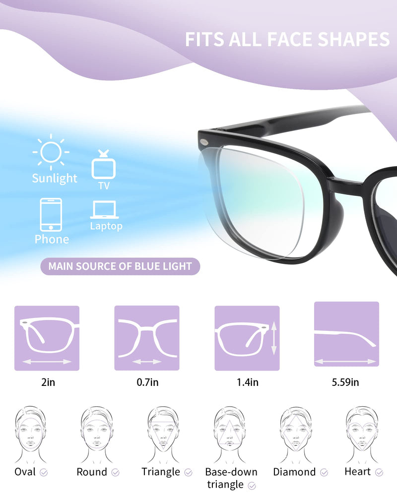[AUSTRALIA] - NOVIVON 6 Pack Reading Glasses Blue Light Blocking for Women Men, Lightweight Anti Eyestrain/Glare Computer Readers… 6 Pack Mix 2.0 x 