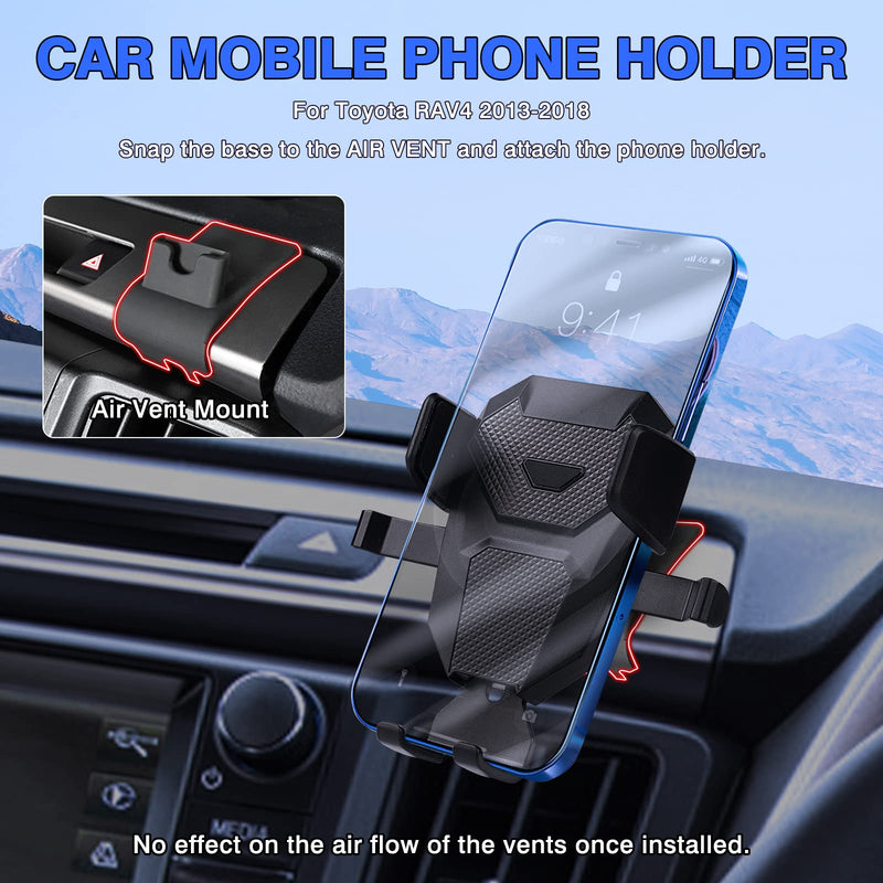 Karltys Cell Phone Holder for Toyota RAV4 2013-2018 Accessories Car Mobile Phone Holder Air Vent Mount for 4-7 Inch Phones Thick Case Friendly Fully Adjustable Stand 13-18 RAV4