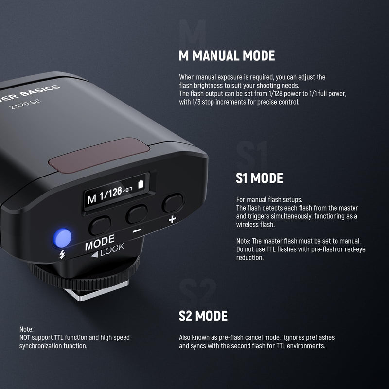 NEEWER Basics 5600K Mini Camera Flash Speedlite GN12, 2000mAh/500 Flashes/0.1-1.8s Recycle, Light Compatible with Canon Fujifilm Sony Nikon Digital Standard Hot Shoe Camera for Studio Photos, Z120 SE