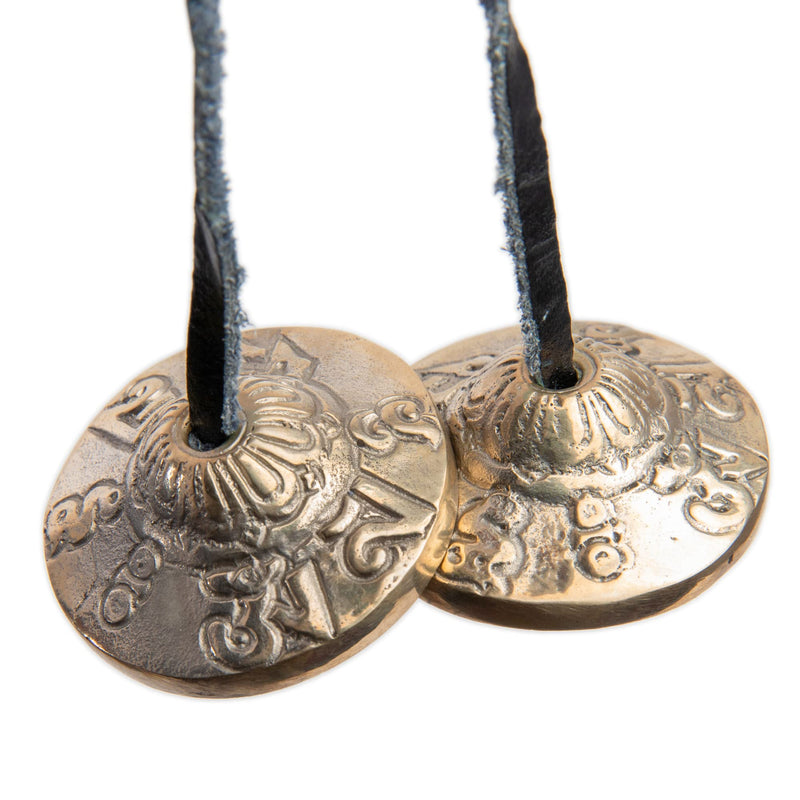 Tingsha Cymbals Bells - Easy To Play - Meditation Mindfulness Bronze Chime For Chakra Healing Sound Bath Spiritual Gifts Handcrafted Tibetan By Himalayan Bazaar (Pack of 2) 1.6 Inches (Pack of 2)