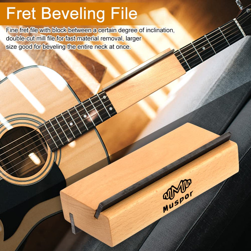 EMVANV Wood Guitar Fret Beveling File, Wood Cutting Edge Tool Fret End Dressing Luthier Tool Bass Ukulele 35/90 Degree Luthier File Tool(Size:1pc) 1pc