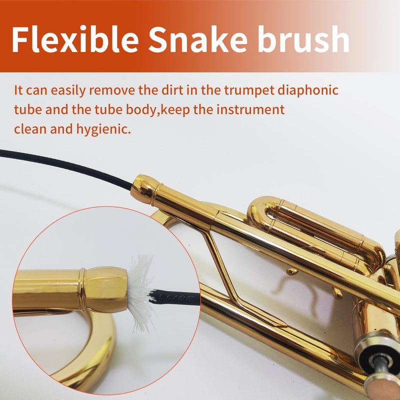 Trumpet Cleaning Kit clean your Trumpet: contains Valve Oil, Tuning Slide Grease, Cleaning Cloth, Valve/Mouthpiece/Flexible brush, etc. -essential for professionals/students/enthusiasts