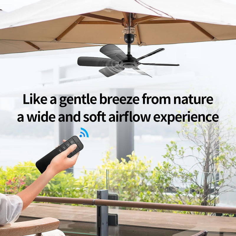 17.7-inch Portable USB Hanging Fan with 6 Blades, Indoor/Outdoor Use for RV, Camping, and Canopy, Quiet Operation，Fan with remote control (with remote control)