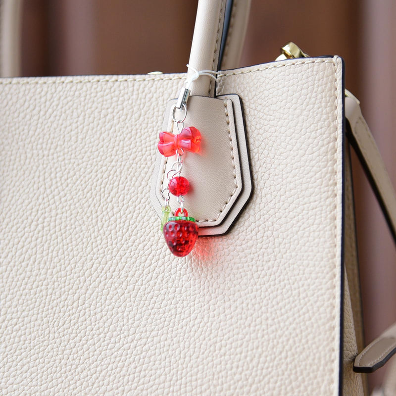 Cute Strawberry Cherry Phone Charm Delicate Y2K Kpop Aesthetic Charm For Phone Bag Keychain Airpods Camera Pendants Decor red strawberry