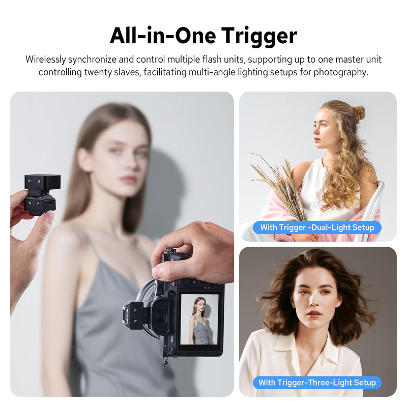 ZENIKO RF12M mini Round Head Flash with T1 2.4G Wireless Trigger Off Camera Used for Studio Photography