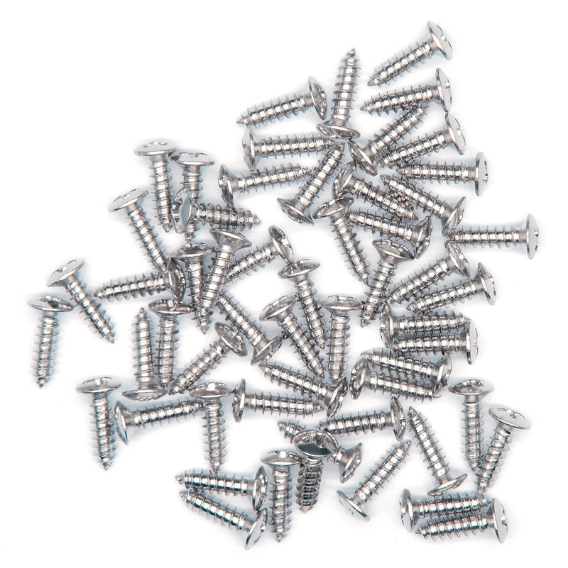 3MM Electric Guitar Bass Pickguard Screws Pick Guards Scratch Plate Mounting Screws for Fender Strat ST Tele TL Stratocaster Telecaster Gibson LP Les Paul SG Guitar Pack of 50 (Chrome) Chrome