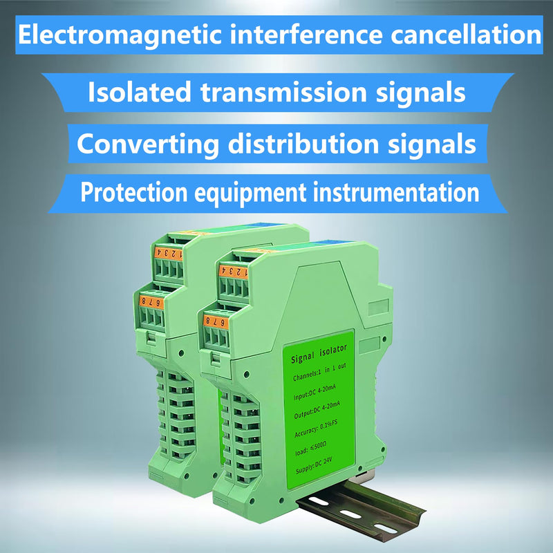 [AUSTRALIA] - Signal Isolator DC 24V,PLC Detect Signal Conditioner,Module Analog Output(One in and one Out 4-20mA Turn 4-20mA) 1 input and 1 output 