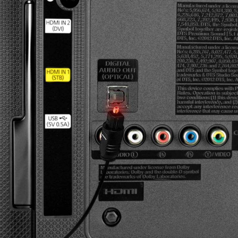 TOSLink Optical Digital Audio Cable SPDIF Dolby Digital DTS 50 ft Black 50FT
