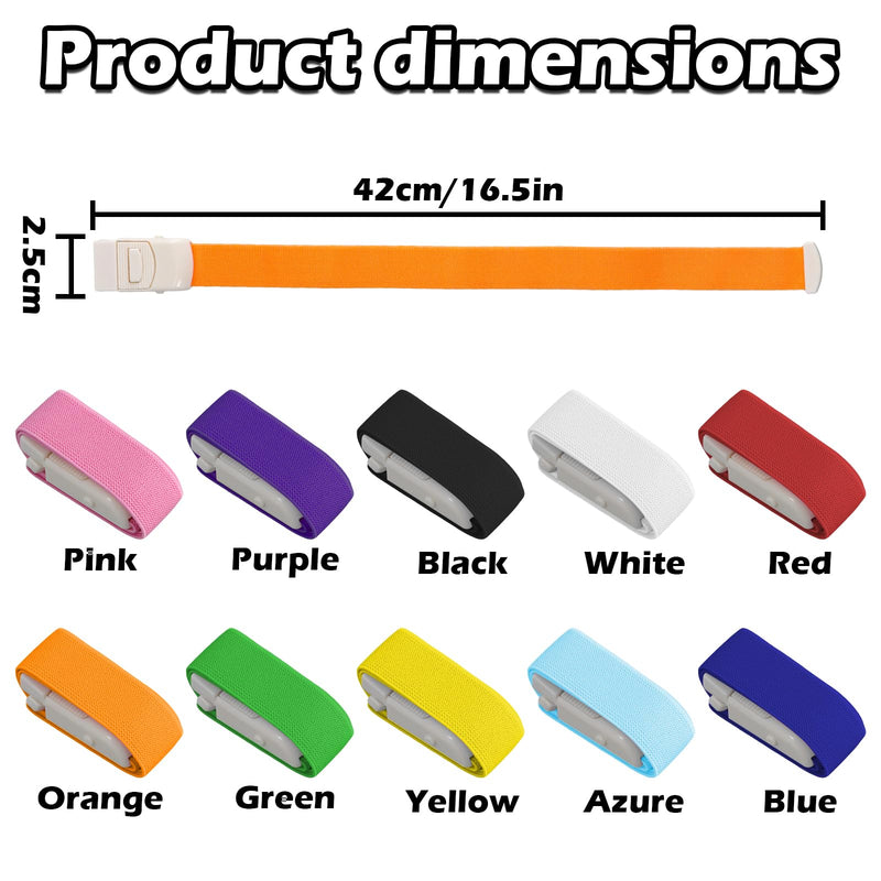 Pack of 10 Storage Hose, Blood Collection, Vein Congestion Tube, Tourniquet with Buckle, Tourniquet with Unique Closure System for Doctors, Sanitary, Camping, Outdoor