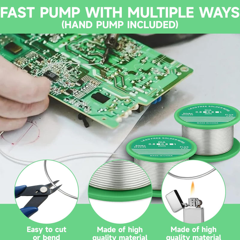 2 Rolls of Solder Lead Soldering Wire with Flux 0.8 mm, 30 g per Roll, for Electronic Repairs and Model Making