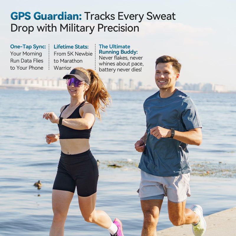 EnergyPort Fitness Tracker & Smart Watch with 60-Day Battery & 2 Bands | 170+ Sport Modes, Blood Oxygen & Heart Rate, Sleep Tracking, Lifetime App, Activity Monitor Gray