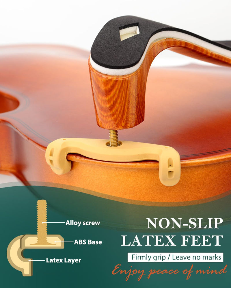 LMS Violin Shoulder Rest 4/4 3/4 Full Size, Hollowed Out Foam Shoulder Rest for Violin Accessories for Beginner Shoulder Rest Pad with Mute Rosin, Ergonomic for Prolonged Play (Brown, 4/4, 3/4) Brown
