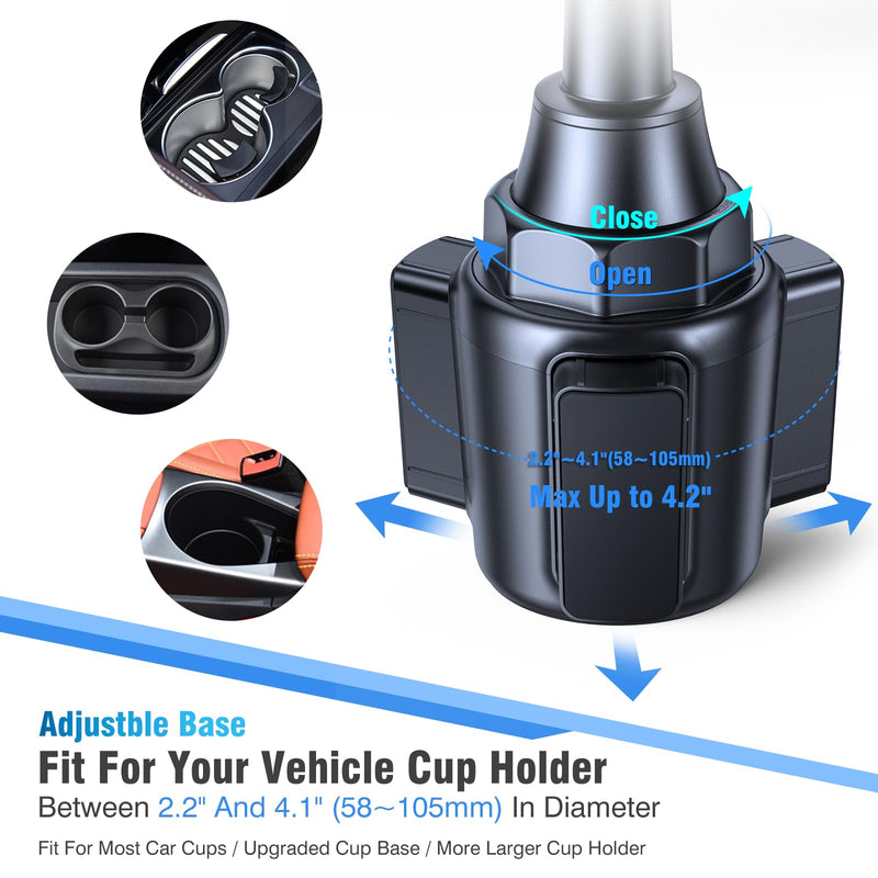 miracase Cup Holder Phone Mount for Car, Universal Phone Holders for Your Car, Gooseneck Adjustable Car Cup Cell Phone Mount for iPhone Samsung Google and All 4.0-7.2 inches Smartphones