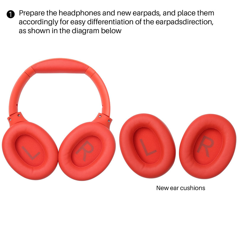 TOZO HT2 Hybrid Active Noise Cancelling Headphones, Wireless Over Ear Bluetooth Headphones, + HT2 Replacement Ear Pads