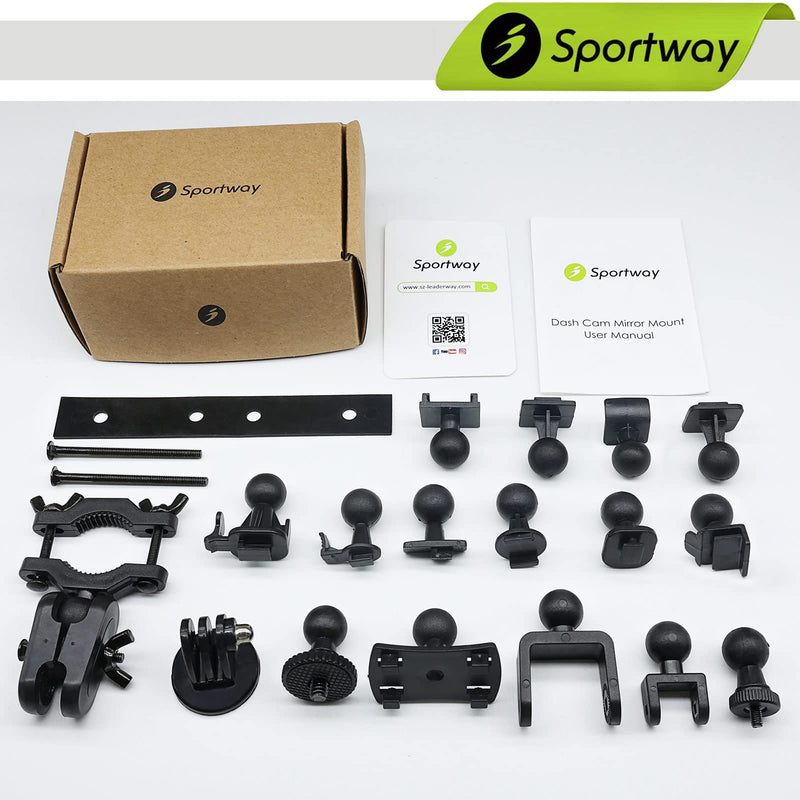 [AUSTRALIA] - S80 Dash Cam mount, Dash Cam Mirror Mount Holder with 16pcs Joints for Rove APEMAN CHORTAU Roav Nexar iiwey YI Z-Edge Old Shark KDLINKS Crosstour VANTRUE GoPro... 99% Car Dash Cameras DVR GPS 