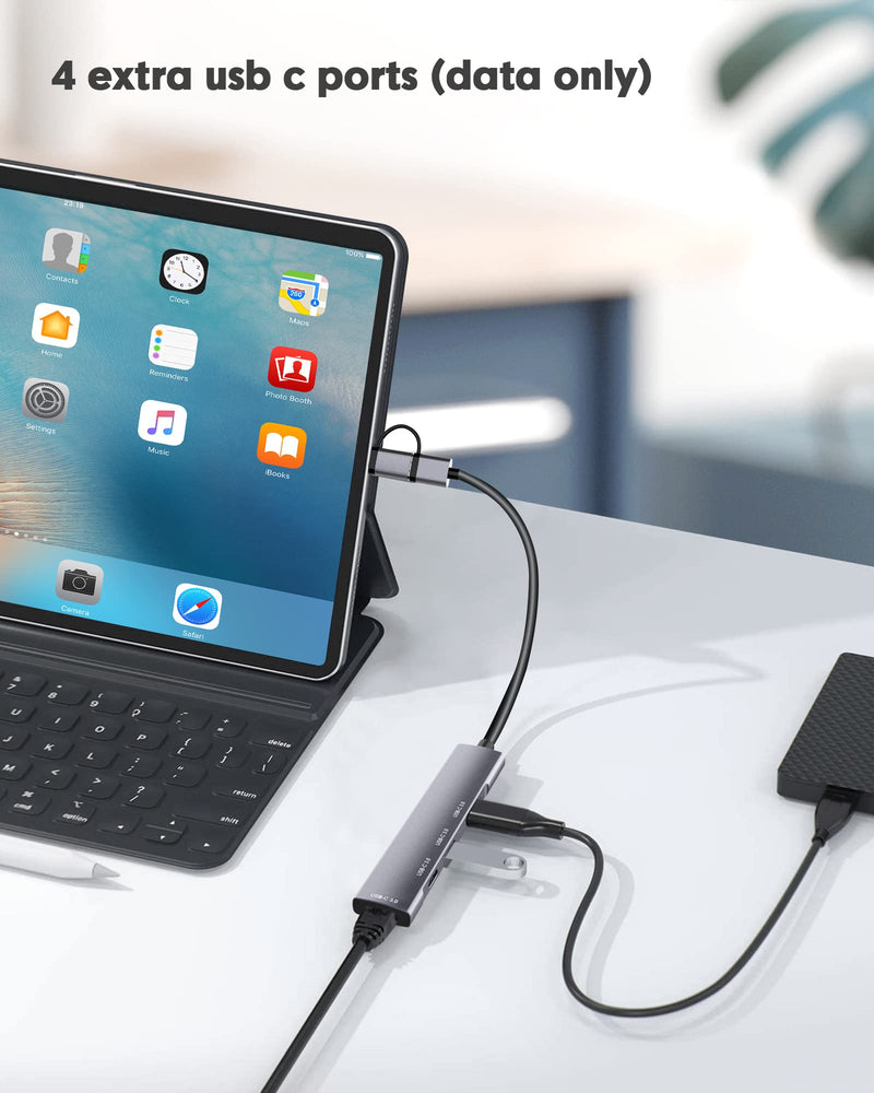 USB C to USB C Hub,4-Port USB C Hub/USB to USB C Adapter,Data Transfer Only