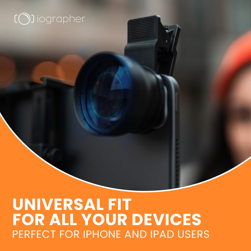iOgrapher 37mm Wide Angle Lens for iPhone and Smartphones - Clip On Macro Lens and Wide Phone Lens - Macro Lens for iPhone and Other Smartphones - Camera Lens for Phone - Comes with Leather Case Bag
