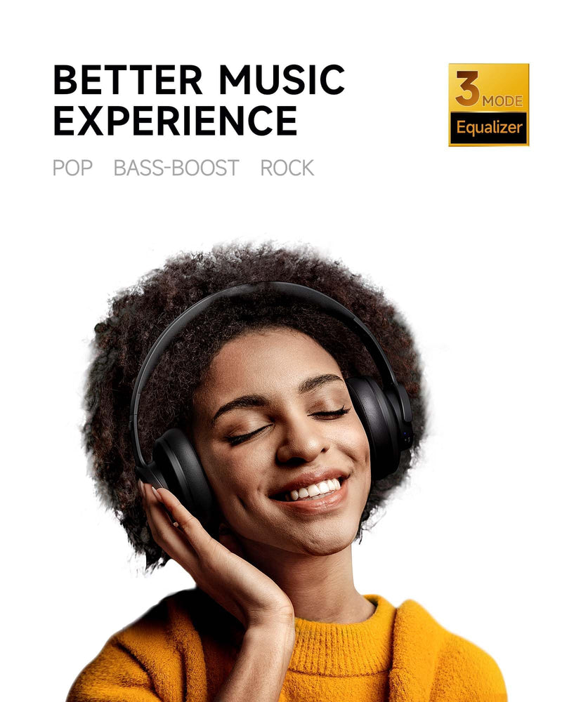 [AUSTRALIA] - Picun B8 Bluetooth Headphones, 120 Hours Headphones Wireless Bluetooth, Hands-Free Calls, 3EQ & Game Mode, Foldable Headphones Over Ear for Travel Home Office Cellphone PC Black 