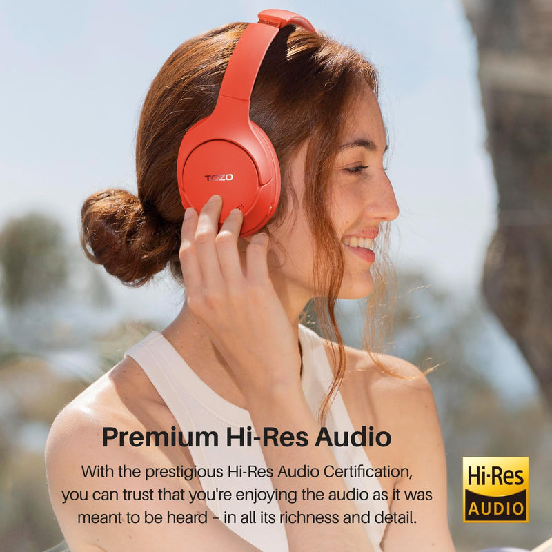 TOZO HT2 Hybrid Active Noise Cancelling Headphones, Wireless Over Ear Bluetooth Headphones, + HT2 Replacement Ear Pads