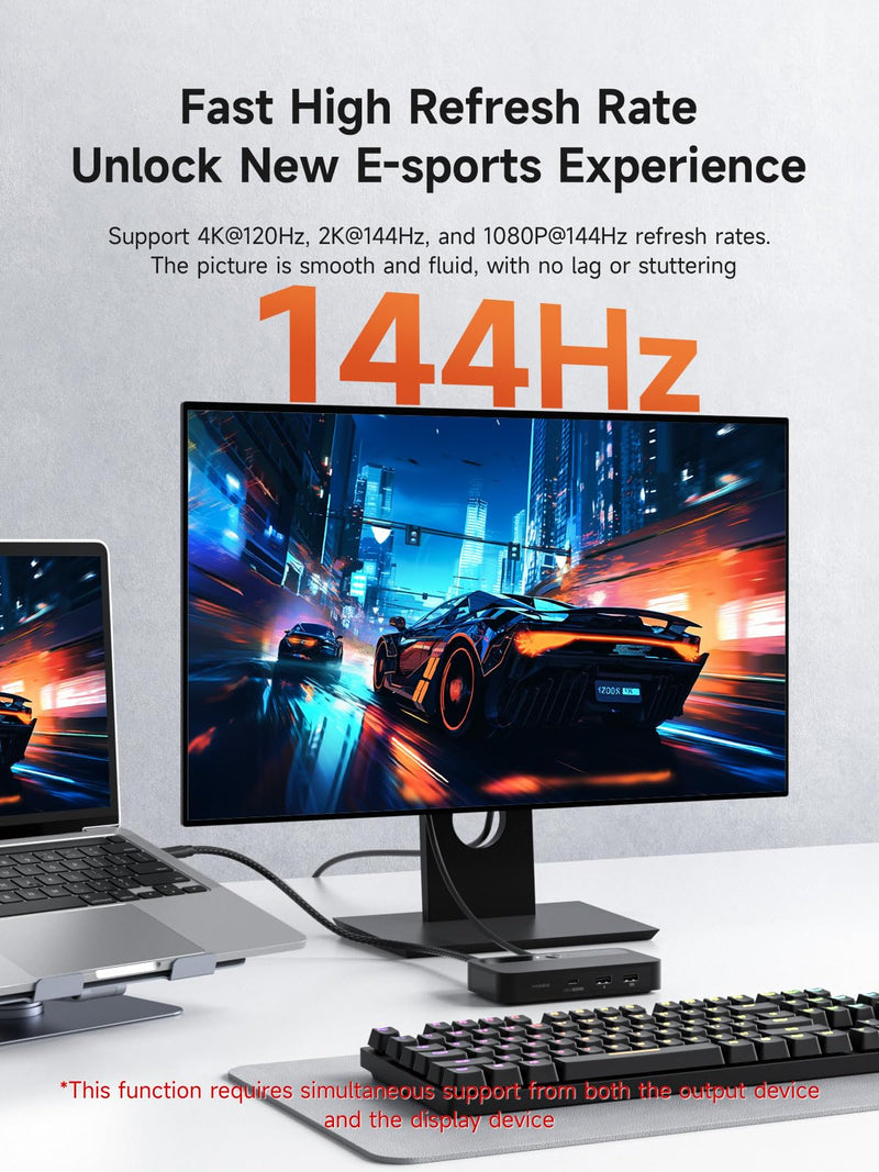 [AUSTRALIA] - Hagibis KVM Switch 1 Monitor 2 Computers with 100W PD, 4K@120Hz HDMI, USB-C KVM Switcher Hub Sharing Monitor Keyboard Mouse Printer Scanner for Switch2 macOS Windows Linux 