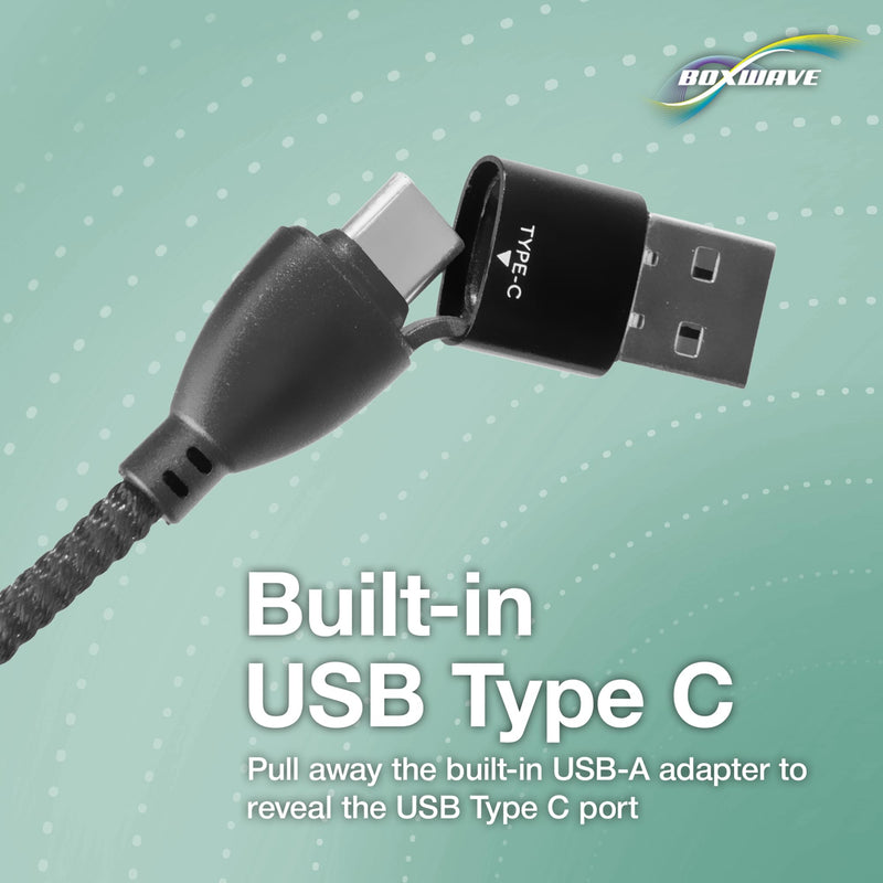 BoxWave Cable Compatible with Elikliv EDM4 Coin Microscope (4.3 in) - MagnetoSnap PD AllCharge Cable (100W), Magnet Charging Braided USB Type-C Micro - Jet Black
