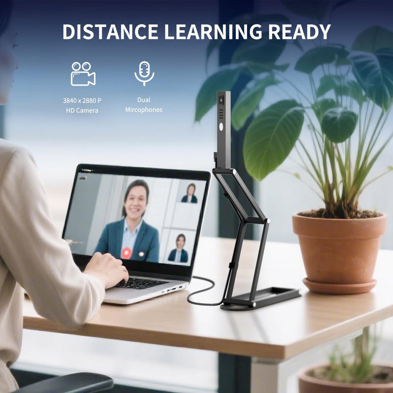 NetumScan 4K Document Camera 1080P 60fps Scanner with Microphone for A3 | Highly Foldable Metal Arm: Multi-joint metal stand collapses into a compact body, perfect for teachers to carry SD-1300