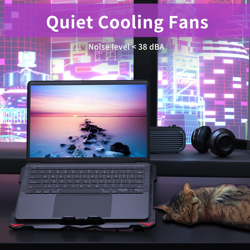 AICHESON S035 Purple Laptop Cooling Pad and Portable Computer Cooler Set