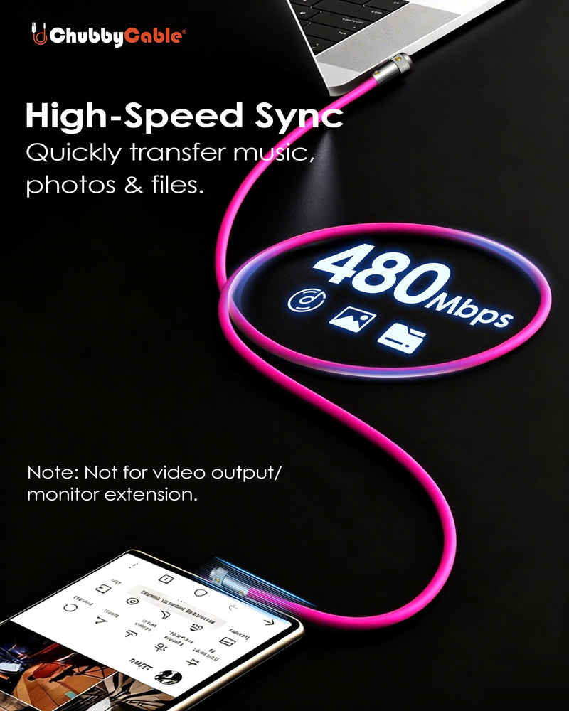 chubbycable 240W Charging Cable 90° USB C to C Cable, Black, 19.6FT | Right Angle USB C Cable, 45,000+ Bend Tested, 480Mbps Data Transfer, E-Marker Safety Chip, 6mm Extra Thick, Tangle-Free 19.6ft (6m) Type C-Type C