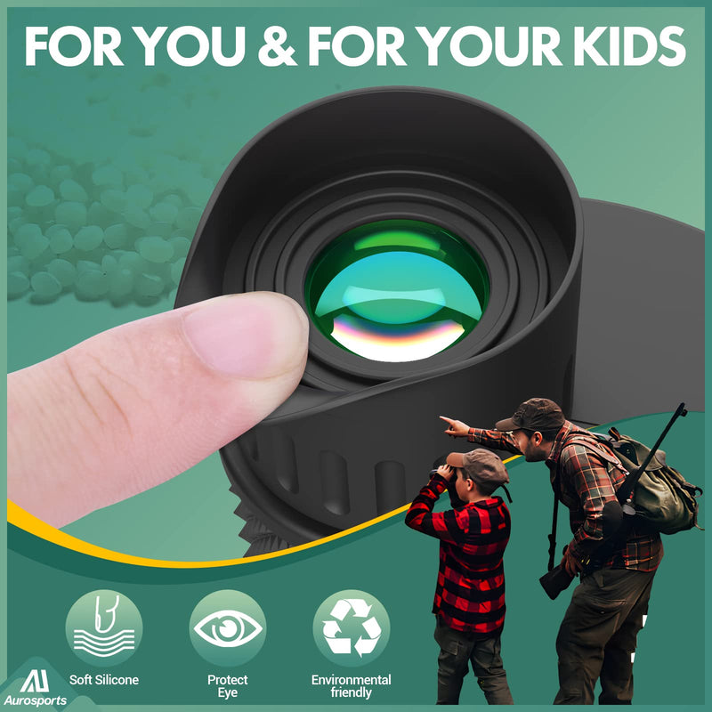 Aurosports Compact Binoculars for Adults and Kids - 10x25 Small Lightweight Binoculars for Bird Watching, Easy Focus for Theater, Cruise & Travel - Ideal Gift with Carrying Case & Strap 10x25-Black