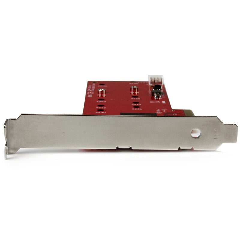 StarTech.com 2x M.2 SATA SSD Controller Card - PCIe - PCI Express M.2 SATA III Controller - NGFF Card Adapter (PEX2M2), Red