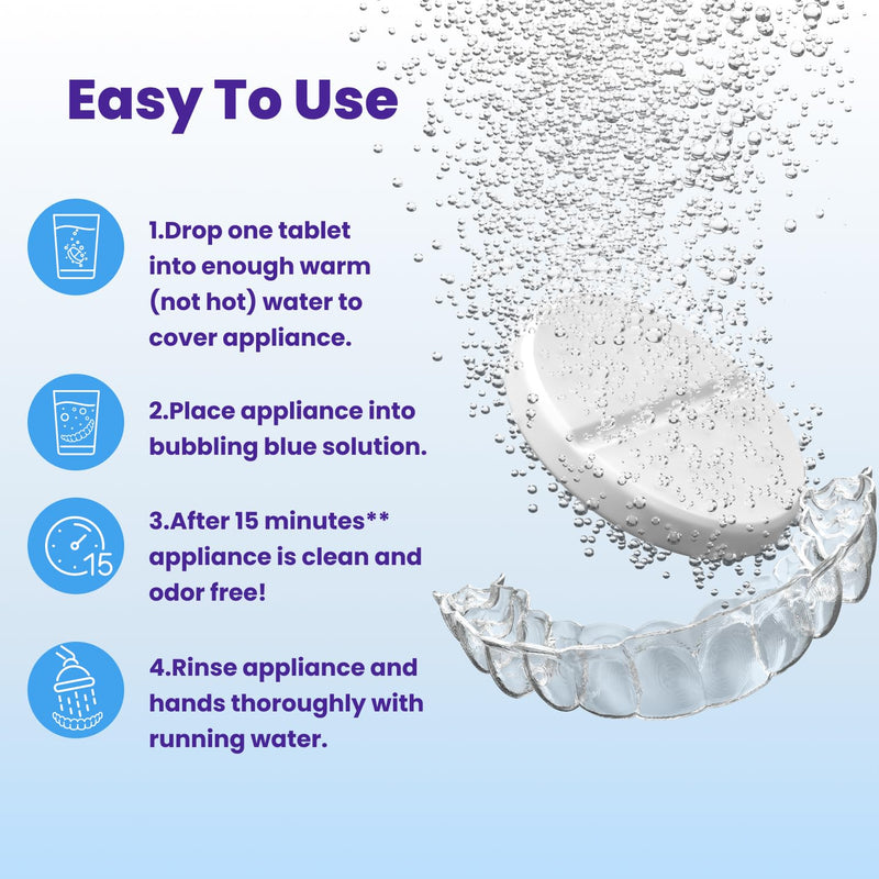 Retainer Brite Retainer Cleaner Tablets for Ultrasonic Cleaners, Used for Cleaning Invisalign, Mouth Guard, Night Guard and More, 4 Month Supply, Made in USA,120 Tablets